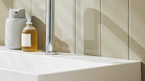 Waschtisch-Set / Waschbecken-Set Interliving aus Holz in Holzfarben Interliving Bad Serie 7490 – Konsolen-Set Eiche Sierra - Länge ca. 140 cm