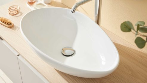 Waschtisch / Waschbecken Interliving aus Keramik in Weiß Interliving Bad Serie 7969 - Waschtisch weiße Keramik - ca. 62 x 35 cm