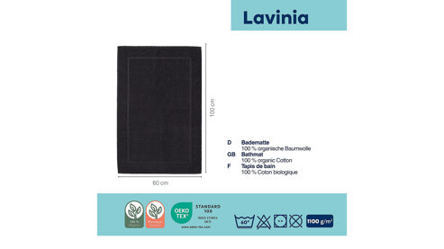 Kela | keck & lang aus Baumwolle in Schwarz kela Badematte Lavinia Schwarz - ca. 60 x 100 cm