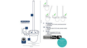 WC-Garnitur Kela | keck & lang aus Metall in Schwarz kela Toilettengarnitur Alessio Schwarz - ca. 11 x 43 xm