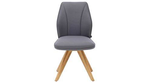 Polsterstuhl Interliving aus Stoff in Dunkelgrau Interliving Esszimmer Serie 5102 – Polsterstuhl U131 mit Drehfunktion graphitfarbene Mikrofaser Atlantis & Wildeiche