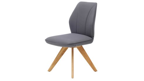 Polsterstuhl Interliving aus Stoff in Dunkelgrau Interliving Esszimmer Serie 5102 – Polsterstuhl U131 mit Drehfunktion graphitfarbene Mikrofaser Atlantis & Wildeiche