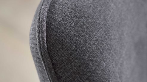 Polsterstuhl Interliving aus Stoff in Grau Interliving Esszimmer Serie 5102 – Polsterstuhl U321 mit Drehfunktion kieselfarbener Webstoff Tirol & schwarzes Eisen