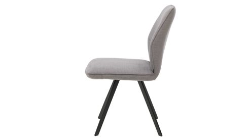 Polsterstuhl Interliving aus Stoff in Grau Interliving Esszimmer Serie 5102 – Polsterstuhl V321 kieselfarbener Webstoff Tirol 489 & schwarzes Eisen