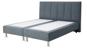 Boxspringbett Interliving aus Kunstfaser in Blau Interliving Boxspringbett Serie 1402 – Boxspringbett stahlfarbene Mikrofaser Nele - Liegefläche ca. 180 x 200 cm