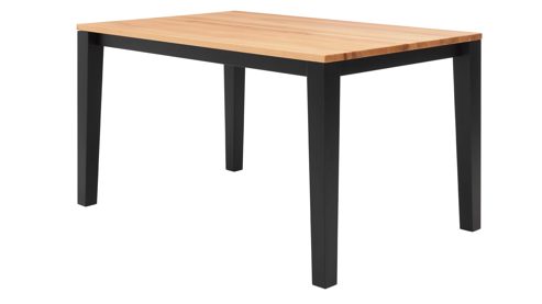Auszugtisch Interliving aus Holz in Schwarz Interliving Esszimmer Serie 5102 – Auszugtisch V933 Kernbuche & Mattschwarz - ca. 140 - 240 x 90 cm