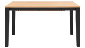 Auszugtisch Interliving aus Holz in Schwarz Interliving Esszimmer Serie 5102 – Auszugtisch V933 Kernbuche & Mattschwarz - ca. 140 - 240 x 90 cm