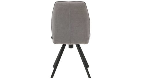 Polsterstuhl Interliving aus Stoff in Grau Interliving Esszimmer Serie 5102 – Polsterstuhl U321 mit Drehfunktion kieselfarbener Webstoff Tirol & schwarzes Eisen