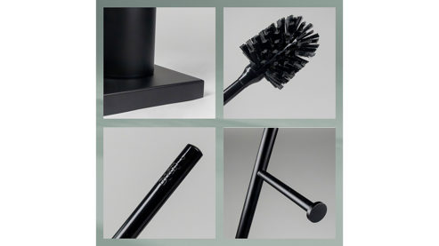 Toilettenbutler Kela | keck & lang aus Metall in Schwarz kela Toilettengarnitur Devin Schwarz – ca. 18 x 68 cm