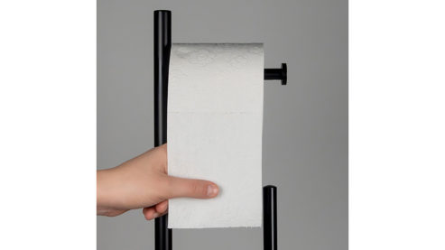Toilettenbutler Kela | keck & lang aus Metall in Schwarz kela Toilettengarnitur Devin Schwarz – ca. 18 x 68 cm