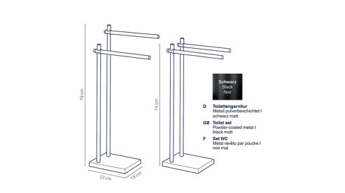 Handtuchhalter Kela | keck & lang aus Metall in Schwarz kela Handtuchhalter Devin Schwarz – ca. 18 x 79 cm