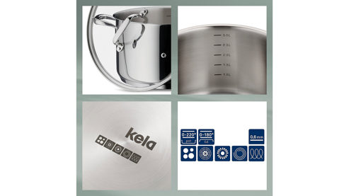 Topf-Set Kela | keck & lang aus Metall in Metallfarben kela Topfset Flavoria Edelstahl & Klarglas – vierteilig