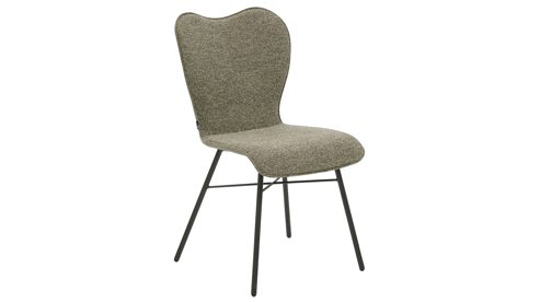 Tischgruppe Interliving aus Leder in Grün Interliving Esszimmer Serie 5115 - Essgruppe in warmen Tönen moosgrüner Webstoff Sneak 59, jadegrünes Leder LD7830, umbragraues Metall & astige Eiche