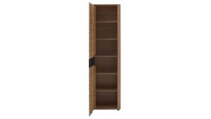 Garderobenschrank Interliving aus Holz in Holzfarben Interliving Garderoben Serie 6014 - Garderobenschrank Wildeiche & Granitfurnier - eine Tür, Höhe ca. 202 cm