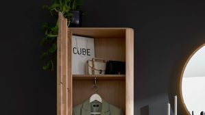 Garderoben-Set Interliving aus Holz in Holzfarben Interliving Garderoben Serie 6014 - Set 80 Wildeiche & Granitfurnier - fünfteilig