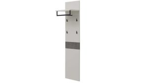 Wandgarderobe Interliving aus Holz in Weiß Interliving Garderoben Serie 6013 - Wandgarderobe Sahara Creme & Granitfurnier - ca. 45  x 173 cm