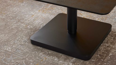 Couchtisch Interliving aus Keramik in Dunkelgrau Interliving Couchtisch Serie 6228 mit Liftfunktion titanfarbene Keramik & schwarzer Stahl - ca. 80 x 80 cm