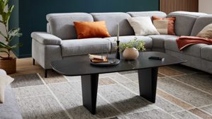 Couchtisch Interliving aus Keramik in Schwarz Interliving Couchtisch Serie 6227 Keramik Marquina & schwarzer Stahl - ca. 140 x 70 cm