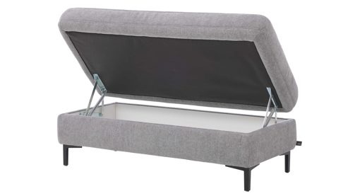 Funktionshocker Interliving aus Stoff in Grau Interliving Sofa Serie 4064 - XXL-Funktionshocker graue Chenille Toni & Fuß W003-01 - ca. 130 x 65 cm