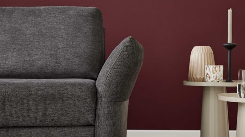 Schlafsofa Interliving aus Stoff in Anthrazit Interliving Schlafsofa Serie 4700 - Schafsofa anthrazitfarbener Bezug Balu & Aluminiumfüße - Breite ca. 188 cm