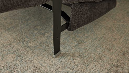 Schlafsofa Interliving aus Stoff in Anthrazit Interliving Schlafsofa Serie 4700 - Schafsofa anthrazitfarbener Bezug Balu & Aluminiumfüße - Breite ca. 188 cm