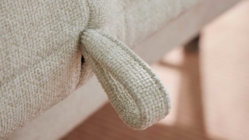 Schlafsofa Interliving aus Stoff in Weiß Interliving Schlafsofa Serie 4700 - Schlafsofa 120LÄ naturweißes Flachgewebe Cyber & schwarze Aluminiumfüße - Breite ca. 188 cm