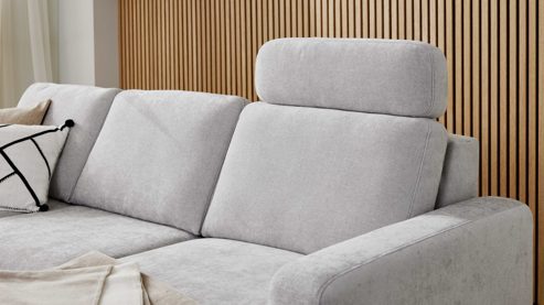 Kopfstütze Interliving aus Stoff in Hellgrau Interliving Schlafsofa Serie 4700 - Kopfstütze silberfarbene Chenille