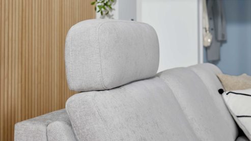 Kopfstütze Interliving aus Stoff in Hellgrau Interliving Schlafsofa Serie 4700 - Kopfstütze silberfarbene Chenille