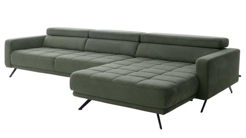 Ecksofa Interliving aus Stoff in Grün Interliving Sofa Serie 4303 – Ecksofa moosgrüner Pfotenstoff Cyber - Stellfläche ca. 323 x 190 cm