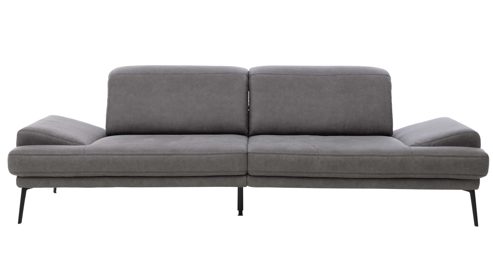 Zweisitzer Interliving aus Stoff in Dunkelgrau Interliving Sofa Serie 4460 - Zweisitzer SR90 grauer Bezug Clint & schwarze Metallfüße - Länge ca. 266 cm