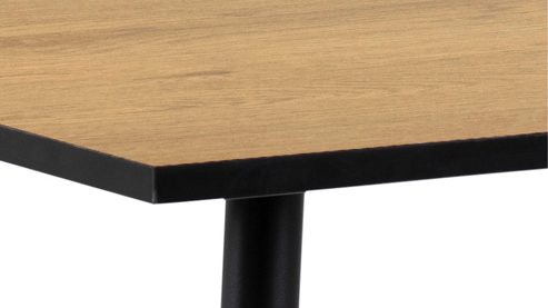 Esstisch Actona group aus Holz in Holzfarben Esstisch Wilma Wildeiche & schwarze Metallfüße - ca. 80 x 80 cm