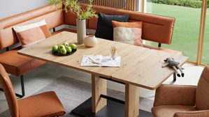 Auszugtisch Interliving aus Holz in Holzfarben Interliving Esszimmer Serie 5505 - Ausziehtisch Artisaneiche & Schwarz - ca. 130 - 178 x 90 cm