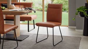 Tischgruppe Interliving aus Holz in Holzfarben Interliving Esszimmer Serie 5505 - Essgruppe mit Eckbank und Stühlen Flachgewebe, Mikrofaser, Artisaneiche & Metall - sechsteilig