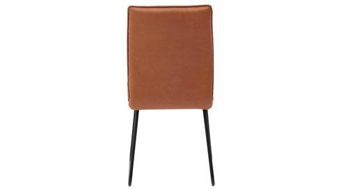 Polsterstuhl Interliving aus Stoff in Hellbraun Interliving Esszimmer Serie 5505 - Esszimmerstuhl caramelfarbene Mikrofaser 925-72 & schwarzes Metall