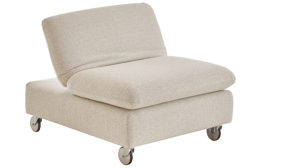 Funktionshocker W.schillig i. i. aus Stoff in Beige W.SCHILLIG Polsterserie Select Venus plus - Hocker mit klappbarem Seitenteil ivoryfarbener Jacquard Bezug O10_43 - ca. 102 x 44 cm