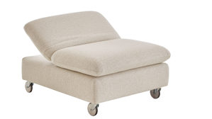 Funktionshocker W.schillig i. i. aus Stoff in Beige W.SCHILLIG Polsterserie Select Venus plus - Hocker mit klappbarem Seitenteil ivoryfarbener Jacquard Bezug O10_43 - ca. 102 x 44 cm