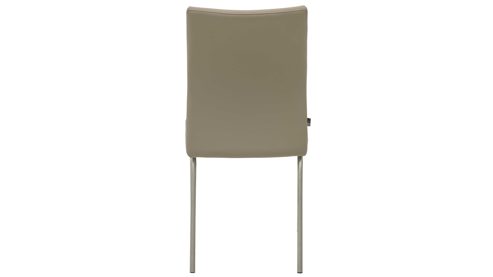 Vierfußstuhl Interliving aus Kunstfaser in Hellbraun Interliving Esszimmer Serie 5122 – Polsterstuhl fangofarbenes Kunstleder LEA-TEX & gebürsteter Edelstahl