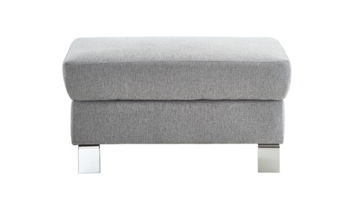 Einzelhocker Dietsch. aus Stoff in Hellgrau Polsterprogramm Enjoy Select - Hocker platinfarbener Bezug Mito - ca. 95 x 65 cm