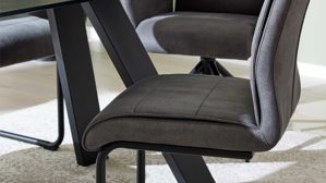 Schwingstuhl Interliving aus Kunstfaser in Dunkelgrau Interliving Esszimmer Serie 5122 – Schwingstuhl onyxschwarze Mikrofaser & mattschwarzes Metall