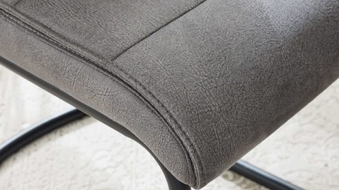 Schwingstuhl Interliving aus Kunstfaser in Dunkelgrau Interliving Esszimmer Serie 5122 – Schwingstuhl onyxschwarze Mikrofaser & mattschwarzes Metall