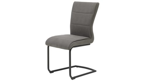 Schwingstuhl Interliving aus Kunstfaser in Dunkelgrau Interliving Esszimmer Serie 5122 – Schwingstuhl onyxschwarze Mikrofaser & mattschwarzes Metall