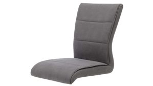 Schwingstuhl Interliving aus Kunstfaser in Dunkelgrau Interliving Esszimmer Serie 5122 – Schwingstuhl onyxfarbene Mikrofaser & mattschwarzes Metall