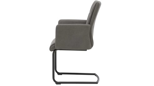 Schwingstuhl Interliving aus Kunstfaser in Dunkelgrau Interliving Esszimmer Serie 5122 – Armlehn-Schwingstuhl onyxschwarze Mikrofaser & mattschwarzes Metall