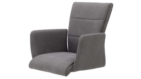 Vierfußstuhl Interliving aus Kunstfaser in Dunkelgrau Interliving Esszimmer Serie 5122 – Armlehnstuhl onyxschwarze Mikrofaser & mattschwarzes Metall
