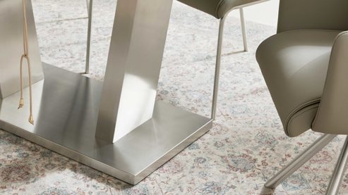 Esstisch Interliving aus Holz in Holzfarben Interliving Esszimmer Serie 5122 – Esstisch Wildeiche & Edelstahl - ca. 160 x 90 cm