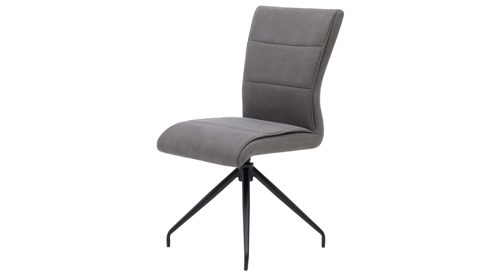 Vierfußstuhl Interliving aus Kunstfaser in Dunkelgrau Interliving Esszimmer Serie 5122 – Polsterstuhl 38FIX onyxschwarze Mikrofaser & mattschwarzes Metall