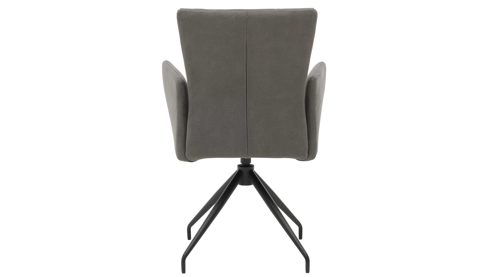 Vierfußstuhl Interliving aus Kunstfaser in Dunkelgrau Interliving Esszimmer Serie 5122 – Armlehnstuhl onyxschwarze Mikrofaser & mattschwarzes Metall