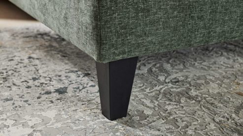 Boxspringbett Interliving aus Stoff in Grün Interliving Boxspringbett Serie 1420 moosgrüne Chenille Toni & schwarze Holzfüße - Liegefläche ca. 180 x 200 cm