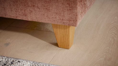 Boxspringbett Interliving aus Stoff in Rosa Interliving Boxspringbett Serie 1420 sienfarbene Chenille Toni & Wildeichefüße - Liegefläche ca. 180 x 200 cm