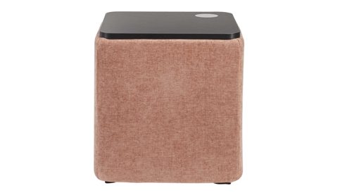 Nachttisch Interliving aus Stoff in Rosa Interliving Boxspringbett Serie 1420 - Nachtkonsole mit Induktionsladefeld sienafarbene Chenille & schwarzes Holz - ca. 48 x 50 cm